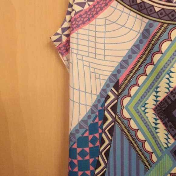 Boho Fabrik dress geometric tribal Sz S - Picture 4 of 8